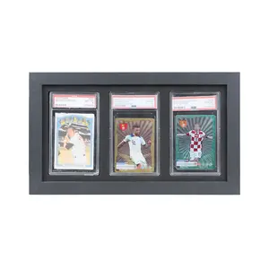 IHEIPYE PSA Graded Card Display Frame, Sports Card Display Frame for PSA Graded Cards- Trading Card Display Case for Football Basketball Hockey Trading Card,3 Cards,Black