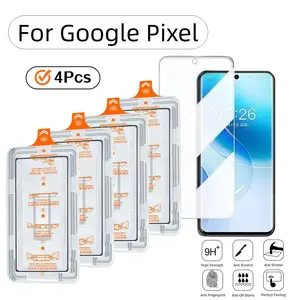 4-Pack Google Pixel Screen Protectors, HD Tempered Glass, Ultra-Sensitive Fingerprint Unlock, 9h Hardness, Easy Installation