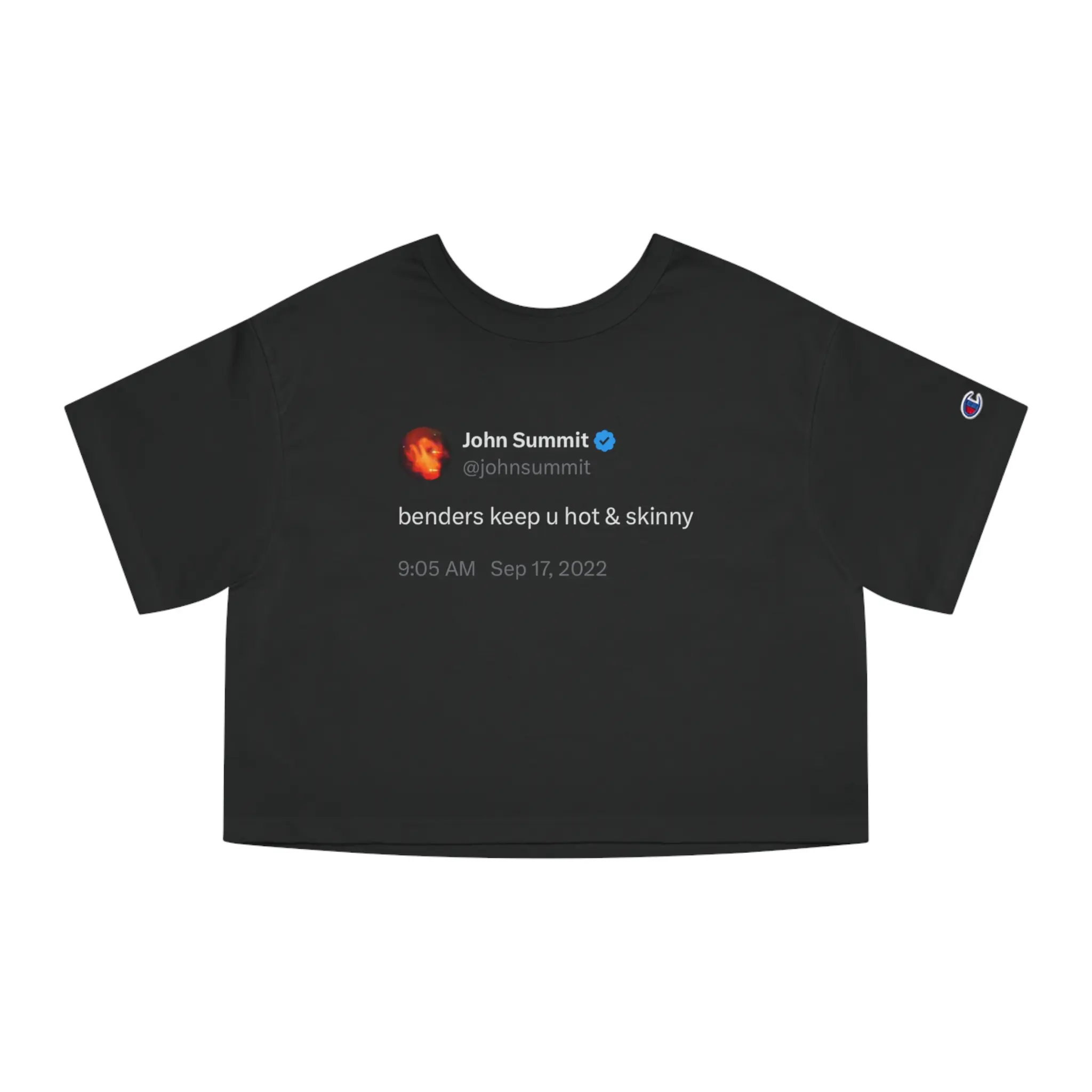 John Summit "benders keep u hot & skinny" Tweet Crop Top |John Summit Top| Rave Cropped Tee | EDM Festival Top|House Music Crop Top