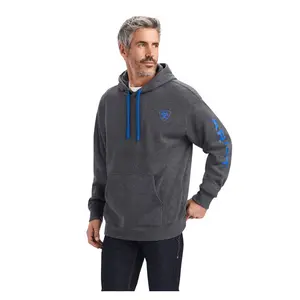 10040816 Ariat Men's Logo Hoodie - Charcoal Heather