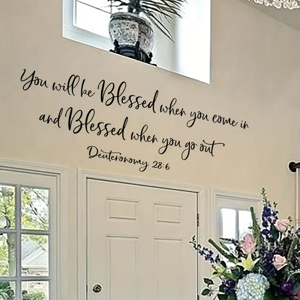 Spanish Bible Verse Wall Decal, Self-Adhesive Christian Inspirational Decorative Decor, PVC Religious Wall Art Stickers Decoration for Bedroom Living Room Kitchen Wall Stickers Decorations Home Decor