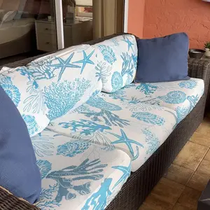 Easter Waterproof Patio Cushion Covers for Outdoor Patio Furniture & Indoor Sofa Cushions, 12/8/4Pcs, Elastic Pet-Friendly Sofa Cover Sofa Slipcover Couch Covers Anti-Slip Sofa Protector Sofa Seat Cover Replacement Sets for Spring Summer Patio Decor