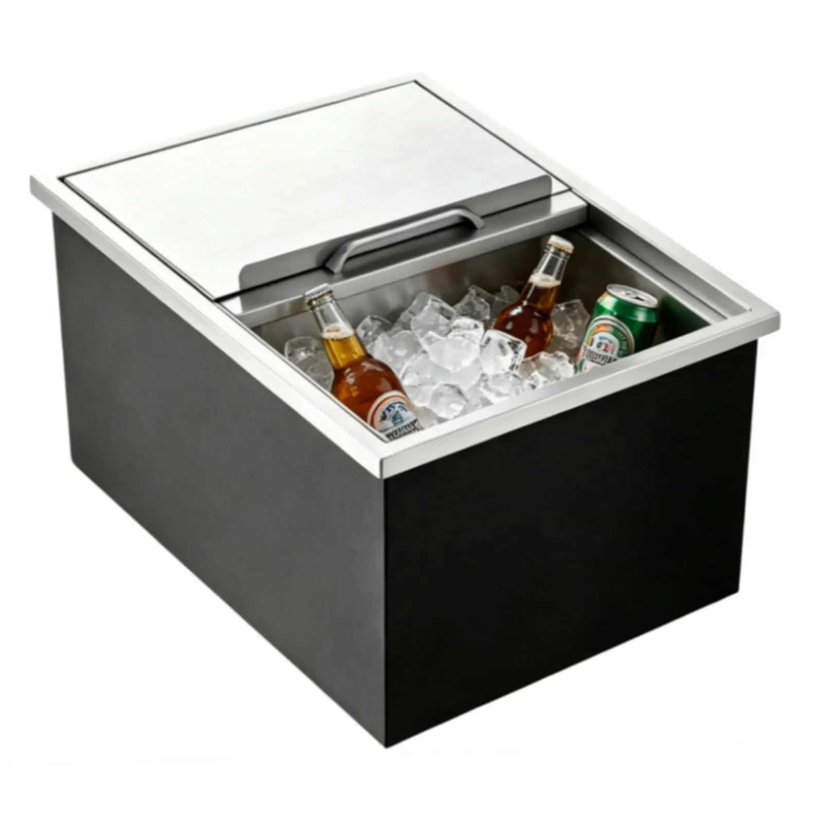 Garvee Commercial Stainless Steel Drop-In Ice Chest for Outdoor Kitchen & Bar – Large Capacity Insulated Cooler – 24H Cold Retention – Sliding Lid – Drain Pipe – Perfect for Wine, Beer & Entertaining