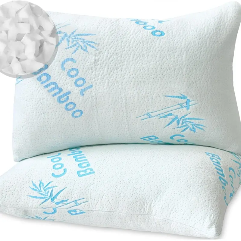 King Size Cooling Memory Foam Pillow with Bamboo Design for Enhanced Comfort and Support