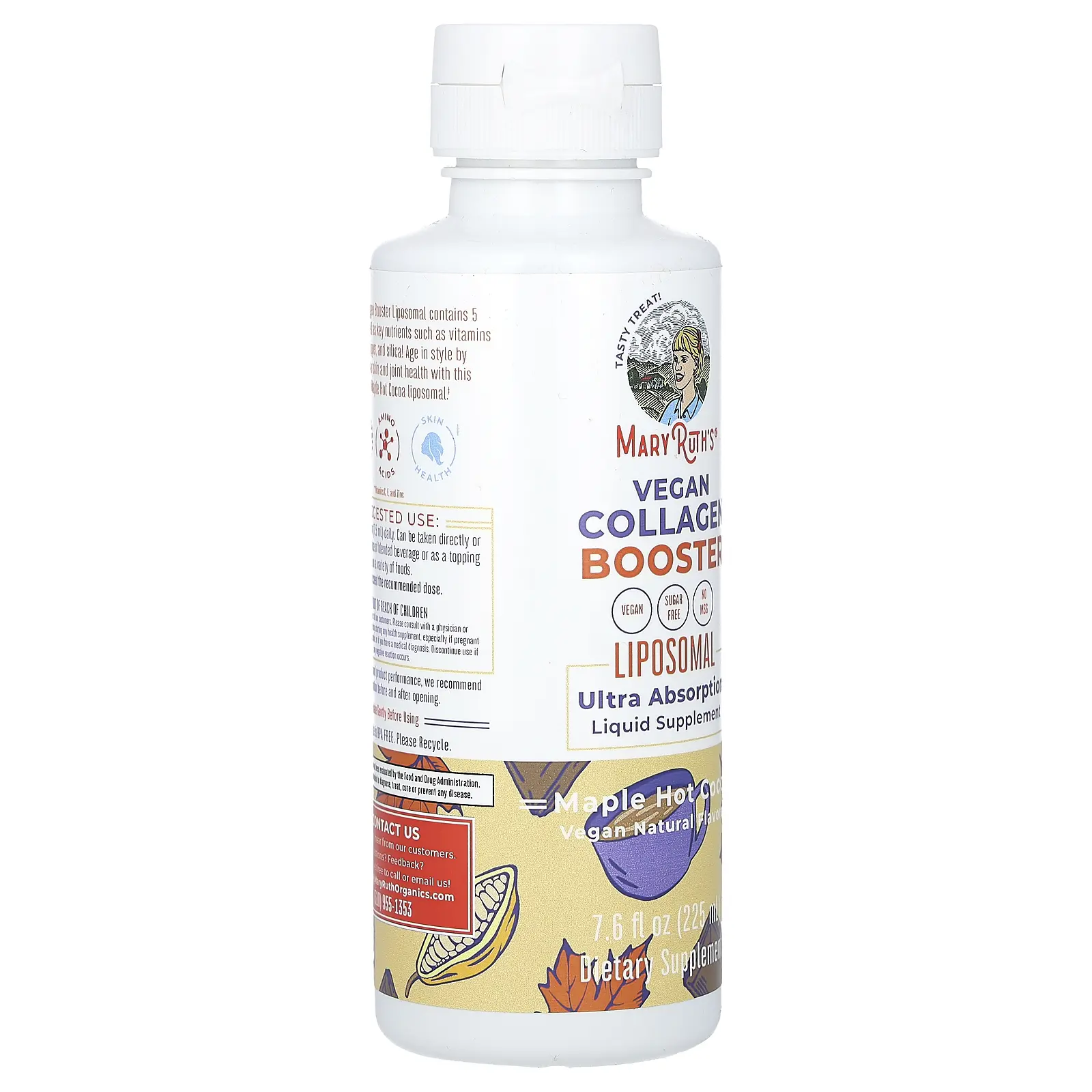 MaryRuth's Vegan Collagen Booster Liposomal, Maple Hot Cocoa, 7.6 fl oz ...