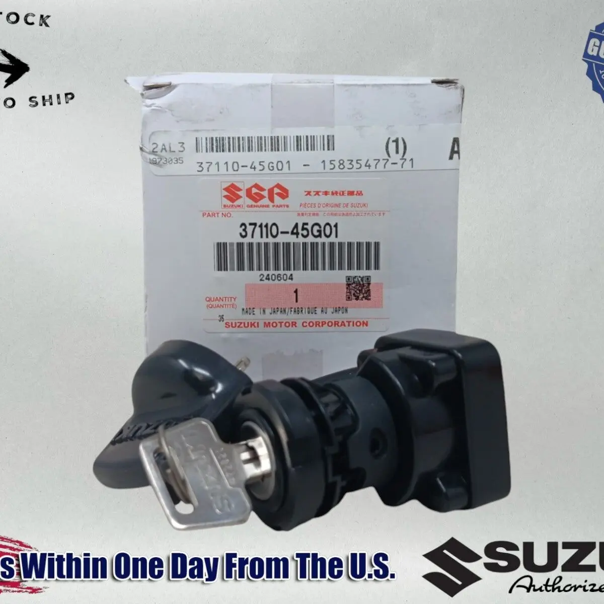 Suzuki OEM Ignition Key Switch 06-09 Ltr450  09-10 Lt-Z400 Ltz400 - 37110-45G01