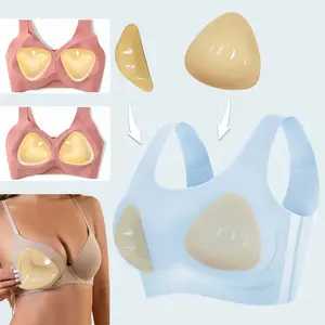 2Pairs Double Sided Sticky Bra Invisible Adhesive Bra Pads Sticky Inserts, Push up for Bikini Swimsuit Strapless Dresses