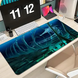 Subnautica Mouse Pad Design XXL 1000×500mm 900×400mm 800×400mm 600x300mm Large Gaming Mouse Pad - Extended, Thick, Non-Slip Rubber Base Desk Mat with Precision Stitched Edges - Washable Large Desk Pad