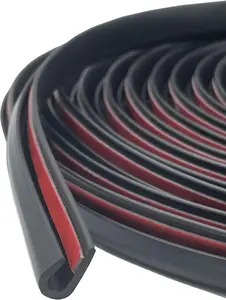 Door Edge Guards Self Adhesive Rubber U  Edge Trim Metal Edge Protection Guard for   Doors, Hatches, Lockers, Panels (5Ft, Black)