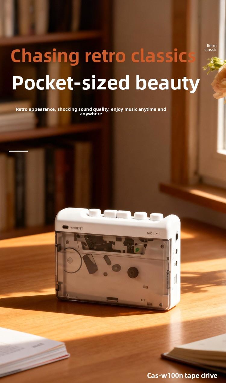 2026 New Model Heavy Bass Effect Cassette Player Nostalgic Dual Headphone Output English Listening Player