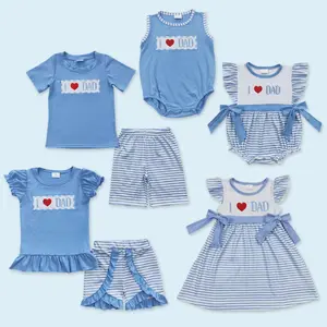 I love Dad Fathers day baby boy summer romper