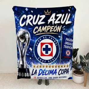 V3 Cruz Azul Adult Soccer Flannel blanket Cruz Azul Campeon, The perfect way to celebrate 2026 Clausura Champions