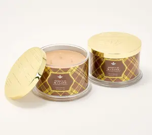 HomeWorx by Slatkin + Co. Set of (2) 18oz Spruce & Clove Candles
