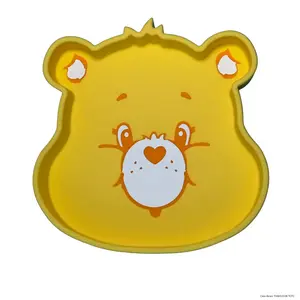 Care Bears by The Clever Baby Funshine Bear Silicone Suction Plate – Baby & Toddler Plate with Strong Suction, Food-Grade Silicone, BPA-Free - 1 Count