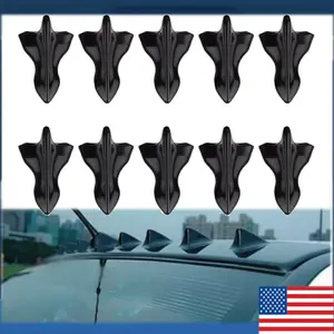 10x Universal Shark Fin Diffuser - Vortex Generator Roof Spoiler & Bumper Decor for Cars