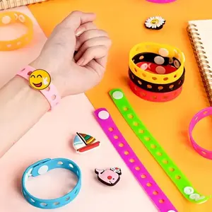 Silicone Bracelets Set, 10/20/40pcs with 10 Holes, Adjustable Stretch Wristbands, Multi-Color Design, Perfect for Parties & Gifting