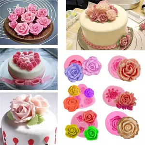 6 Pack 3D Flower Silicone Soap Mold, Peony Rose Sunflower Flower Resin Casting Mold, for Cake Decoration Fondant Chocolate Handmade Soap Candy Making Clay Lotion Bar Wax DIY Craft