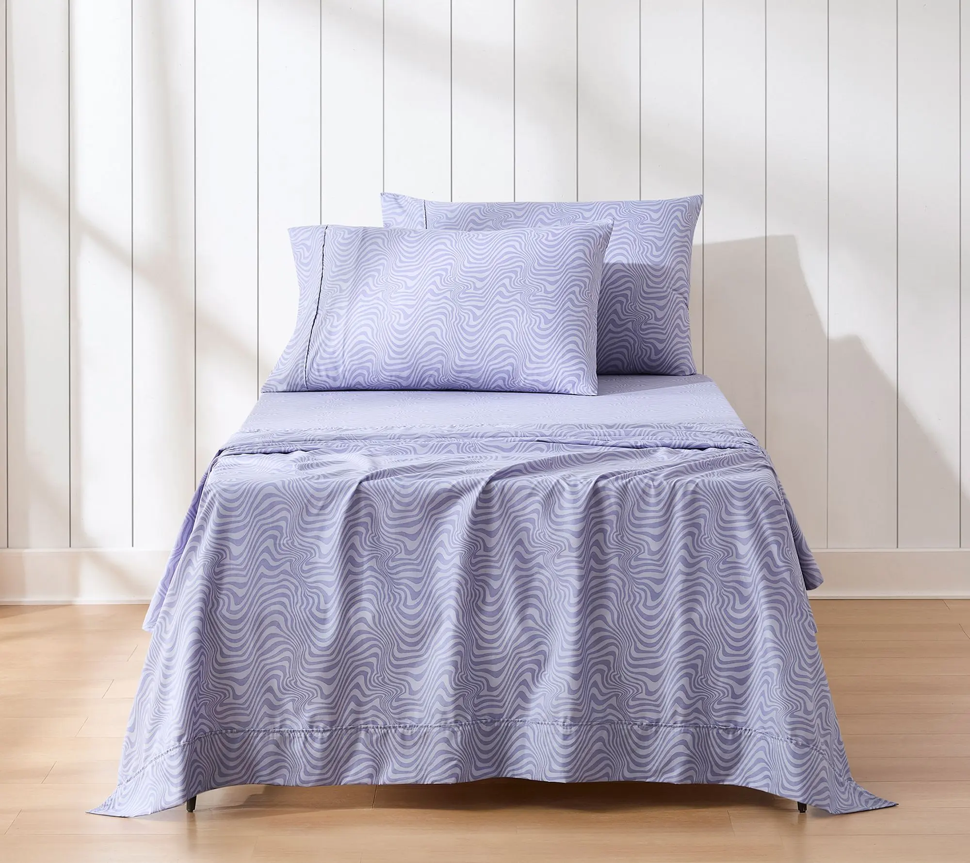 Lush Decor Retro Waves Sheet Set Violet 4-Piece Twin, Twin-XL