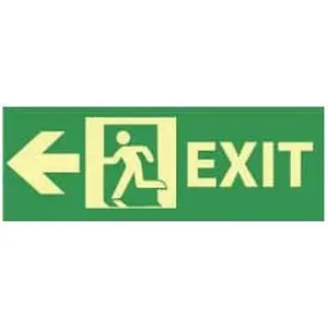 AccuformNMC Plastic Glow-in-the-Dark Exit Sign, 14" Wide x 5" High, Model GL307R - Home Improvement Work Safety Security Equipment