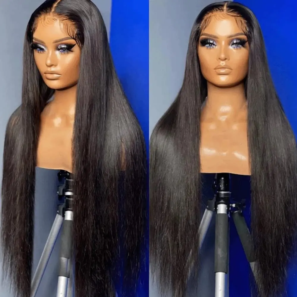 Maycaur Blonde Lace Front Wigs Pre Plucked Hairline Long Wigs for Black Women Glueless Straight Hair Blond Lace Front Synthetic Wigs Heat Resistant Fiber Hair 24 Inch No Glue Wig