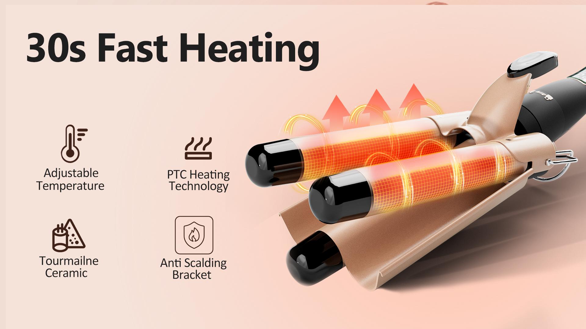 5 in 1 Curling Iron with Interchangeable Ceramic Barrels (0.35"-1.25"), Curling Wand Set with Flat Iron Hair Straightener, Instant Heat Up, Dual Voltage Hair Curler, Gifts for Women