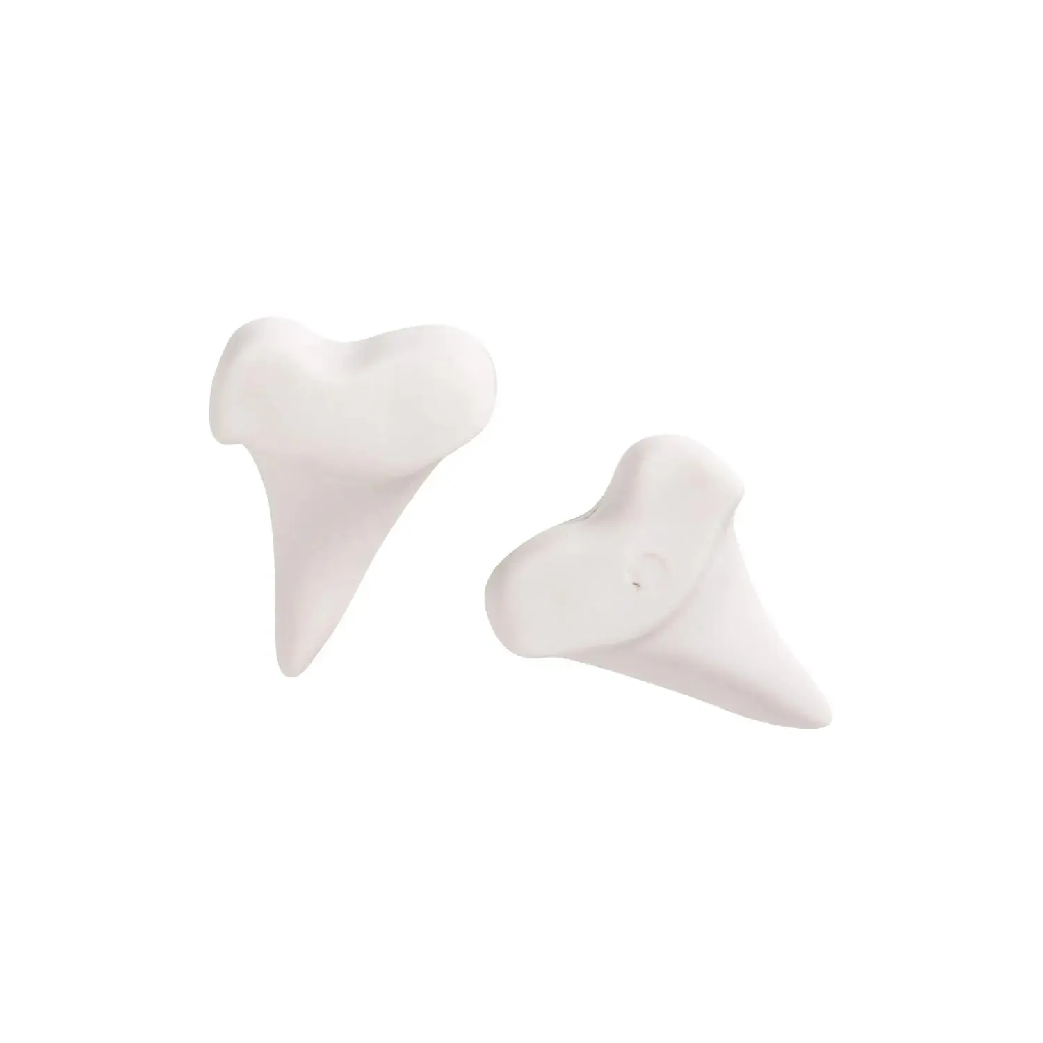 1 1/2" White Shark Tooth-Shaped Rubber Erasers - 24 Pc.