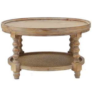 Wood Dolloped Oval Side Table by Valerie