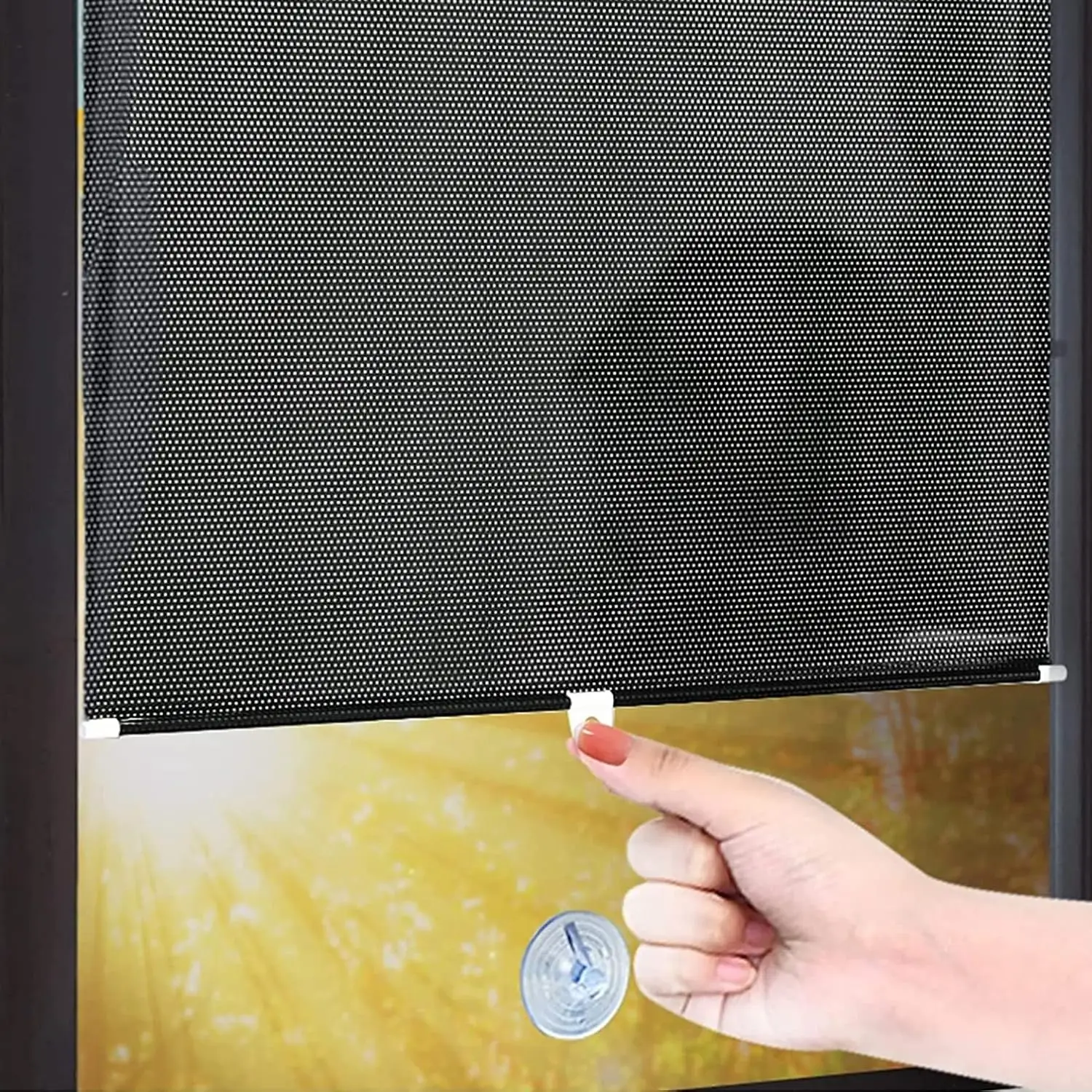 Car Sun Shade Automatic Retractable Windshield Sun Protection Car with Light Protection Sun Visor Car Sun Shade with Suction Cup