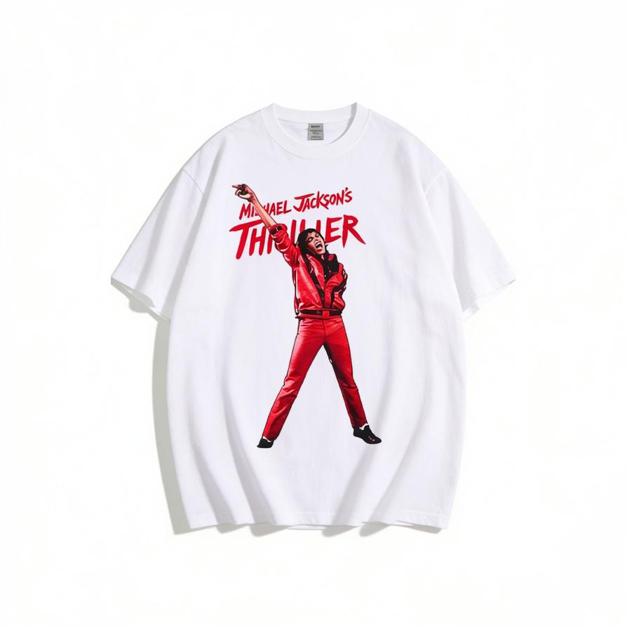 Men's Michael Jackson Thriller Graphic T-Shirt With Vintage Music Design
