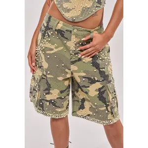 EMBELLISHED CAMO BERMUDA SHORT