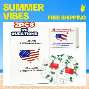STICQUE 2pcs 2026 US Citizenship Flash Cards: Study Guide: American Citizenship (Spanish & English). 2026 USCIS 128 Questions and Answers Flash Cards tiktokshopspringglowup