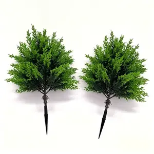 2 Bundles Realistic Faux Cedar Trees  UV Resistant Outdoor Porch Decor | Make Your Front Door Look Luxury All Year Round, Plants, Decorative