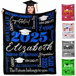 Personalized Graduation Blanket, Custom College Graduation Gifts for Him, Graduation Blanket 2025 Personalized, Graduation Decorations Class of 2025