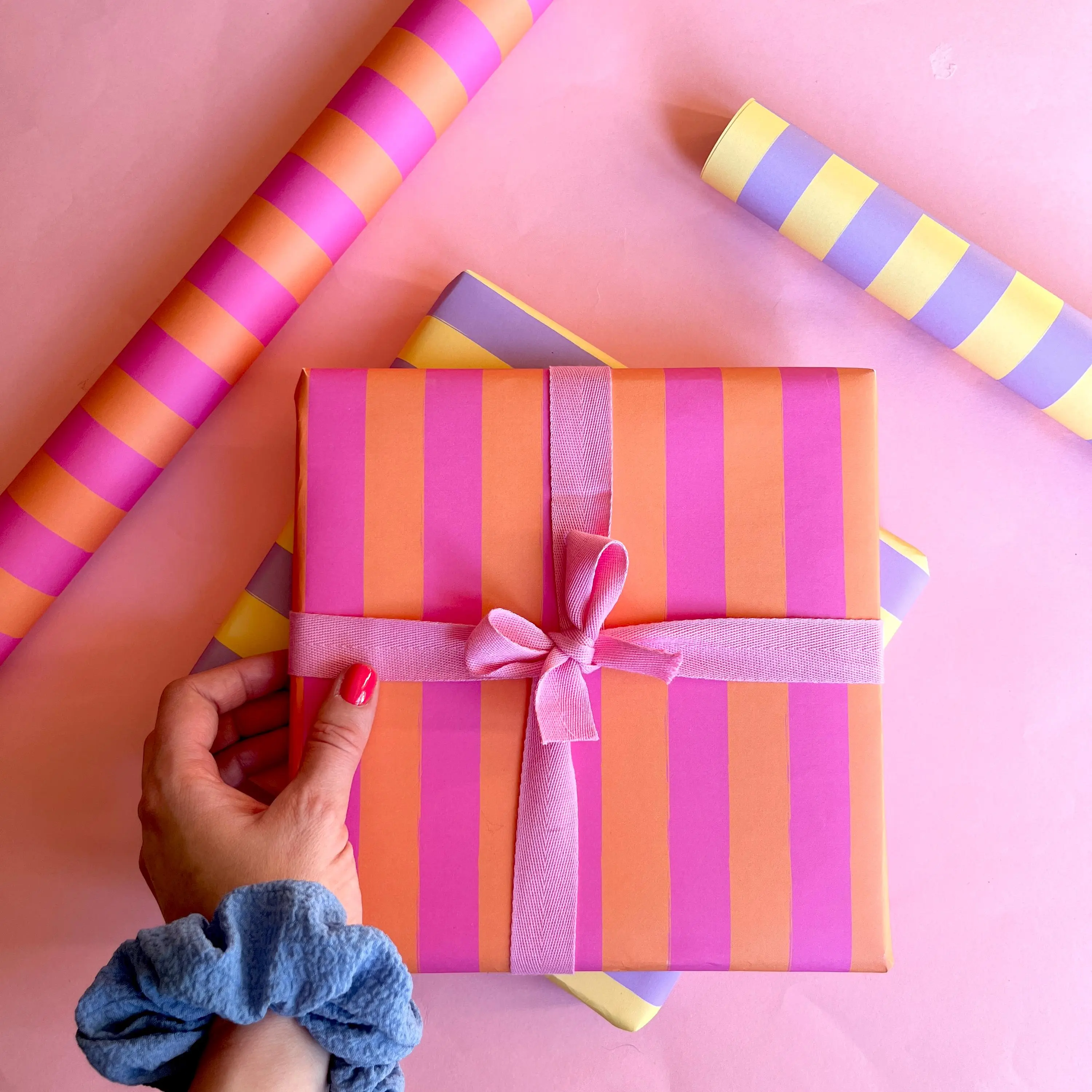 Luxury Bright Striped Wrapping Paper/ Mother's Day / Easter Gift Wrap