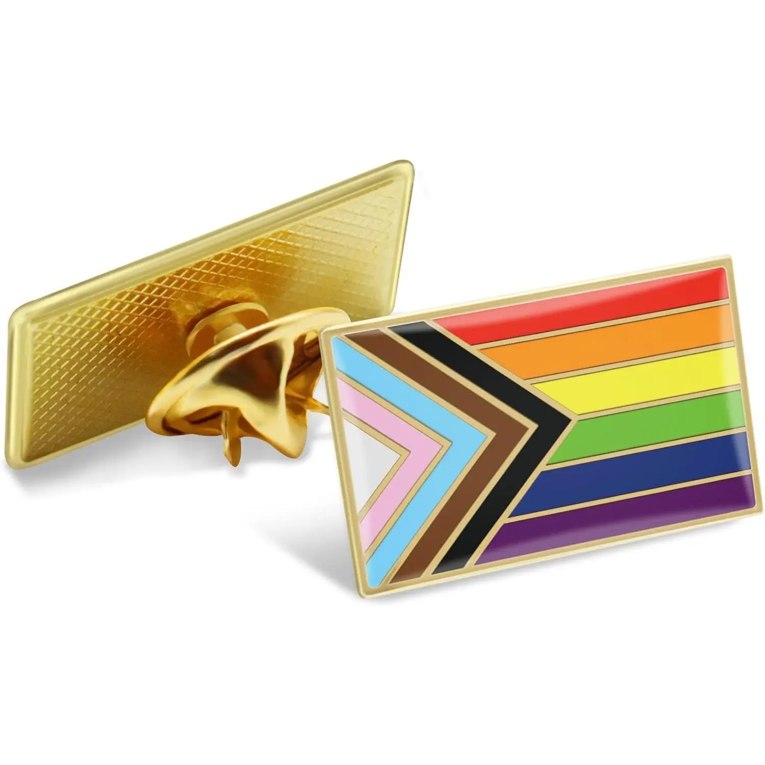 100Pcs Enamel Progress Pride Lapel Pins Bulk- LGBT Transgender Rainbow Lesbian Bisexual Gay Progressive Pin Brooch Badge for Men Women Clothes Bags Hats