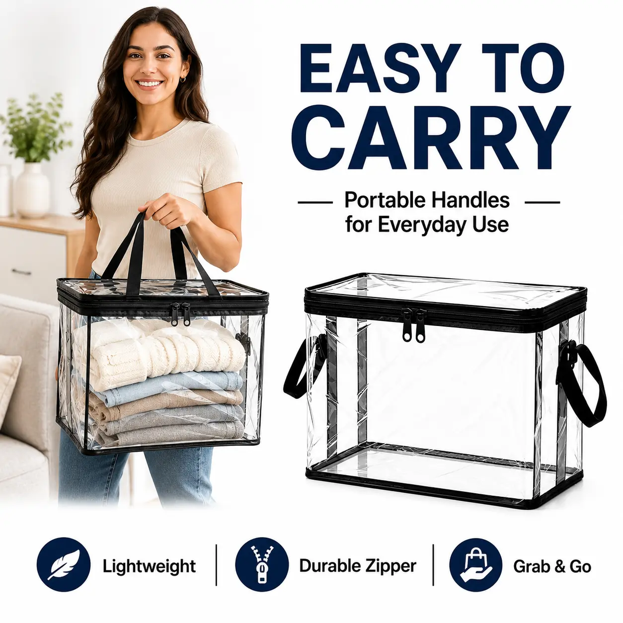 [Tonora] UFORU 2-4Pack Transparent PVC Foldable Storage Organiser Bags, Student Book and Doll Storage Boxes for Classroom/Home Use #SummerWins #DFYD