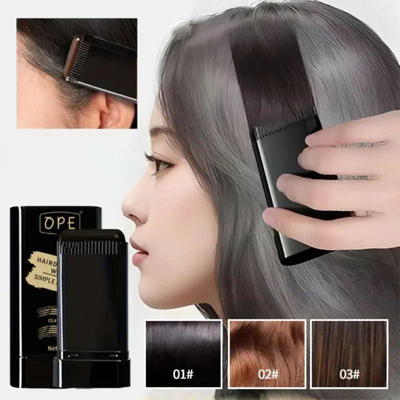 20g quick hair dye stick - permanent coverage, long-lasting effect, portable applicator brush design, touch up the color at home, Hair Dye Comb, Permanent hair dyes, Hair Coloring