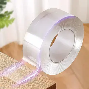 Double-Sided Nano Tape, Reusable Traceless Strong Sticky Tape, Multipurpose Removable Washable Clear Mounting Tape Strips for Home Office Car