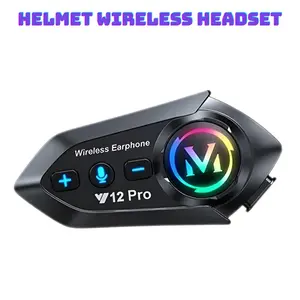 Y12 Pro Motorcycle Helmet Bluetooth-compatible Headset, Dual 5.4 Chips, 500m Talk Range, Dual Microphone Noise Reduction, Fm Radio Function, Ip56 Waterproof