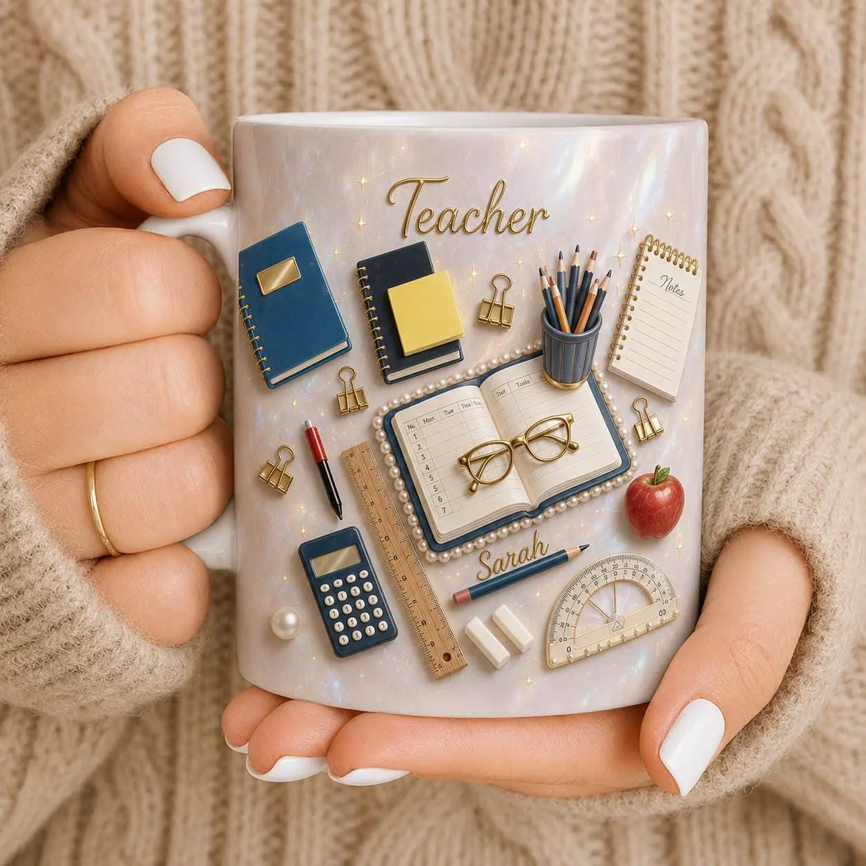 [Custom Name]Custom Name Teacher Mug with Name, Teacher Appreciation Gift, Personalized Coffee Mug for Teacher, Graduation Teacher Gift, 11oz 15oz Mug 2D Print 3D Effect 2D print 3D Effect