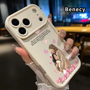 Divine Embrace Phone Case for iPhone 17 Pro Max 16 15 14 Plus 13 12 Mini 11 XR X XS Air E Matte TPU Drop-Proof Rugged Durable Soft Bumper Cover Gift for women boy