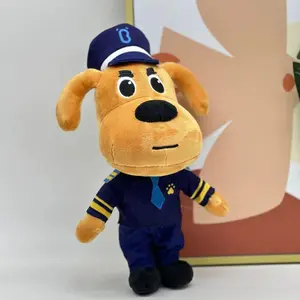 Sheriff Labrador Dog Plush Toy Security Sergeant Labrador Wolf Dog Cartoon Doll Boys Girls Soft Stuffed Toys Children Gif