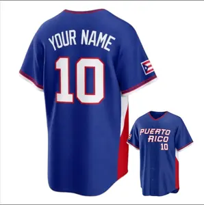 Custom Puerto Rico Baseball Jersey – 3D Flag Design with Name & Number #Baseballjersey