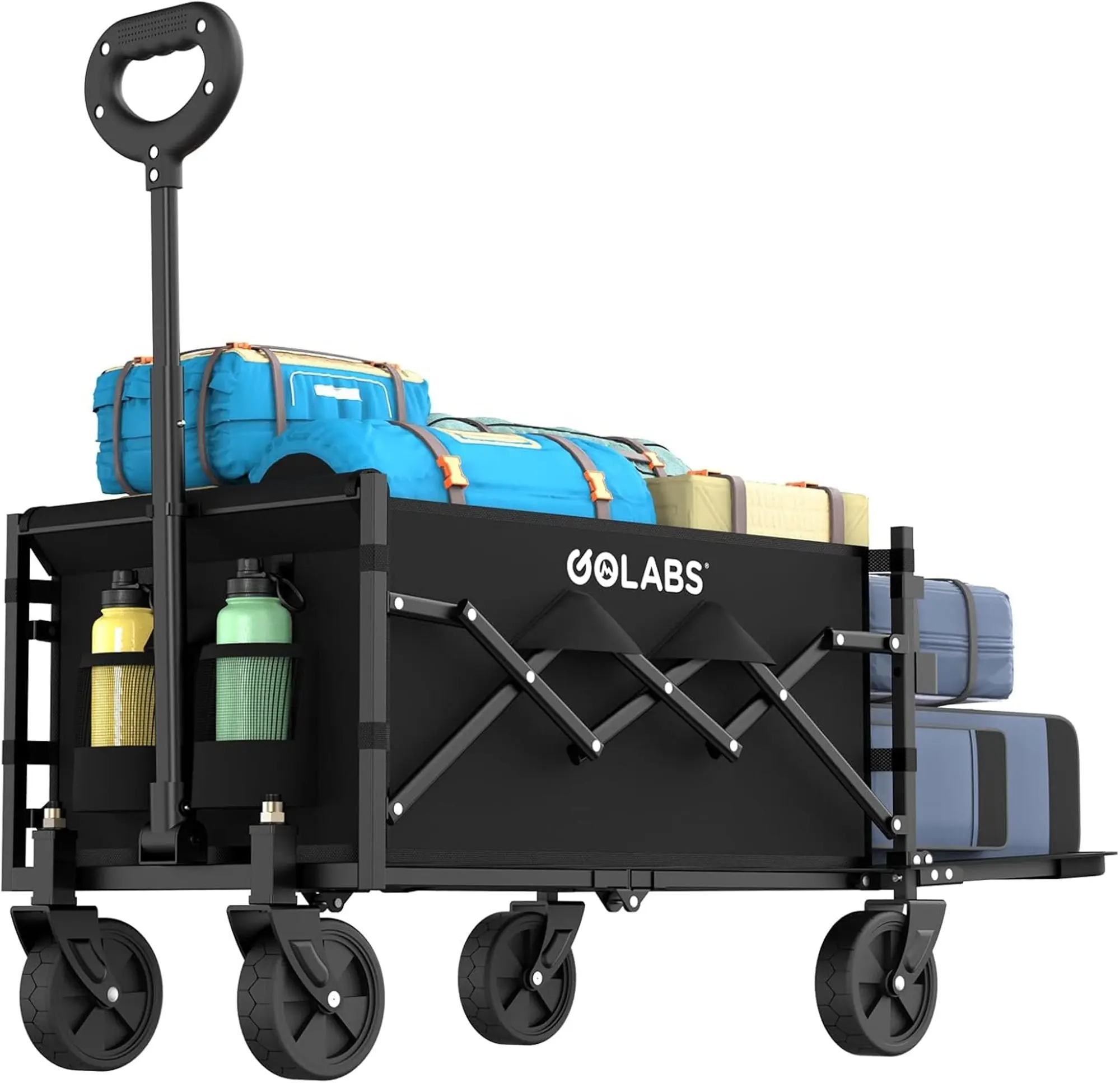 Golabs WA1 Utility Wagon, Home Supplies Organizer, Foldable Storage Holder & Rack for Indoor-Outdoor Use