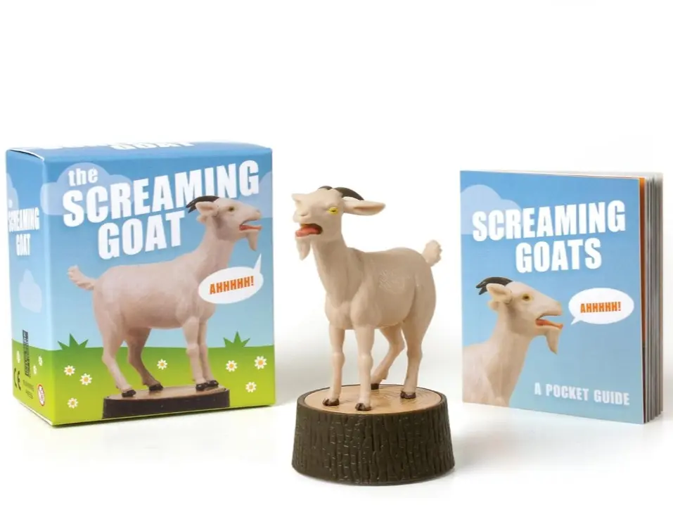 The Screaming Goat (RP Minis Book & Figure) - Paperback with 48-Page Mini Illustrated Pocket Guide, Humor-Focused Unique Laughter Facts Book, Fun Dorm Gifts for Children
