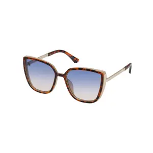 Cat Eye Sunglasses with Metal Temple in Tortoise