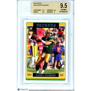 2006 Topps Aaron Rodgers Rookie #84 BGS 9.5 GEM MINT Green Bay Packers