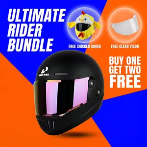 【FREEN GIFT:HELMET COVER】Retro full helmet motorcycle safety helmet small helmet body cruising American style dazzling color lens small helmet body fashion