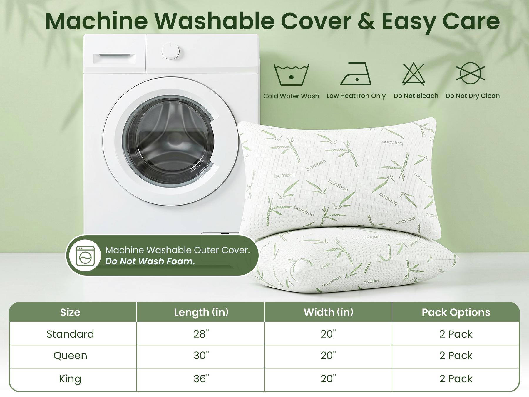 Shredded Memory Foam Pillows Set of 2, Adjustable Cooling Pillows, Rayon Derived from Bamboo Bed Pillows with Washable Cover, Comfy Support for Hot Side Back Stomach Sleepers Shredded Memory Foam Pillows Set of 2, Adjustable Cooling Pillows, Rayon Derived from Bamboo Bed Pillows with Washable Cover, Comfy Support for Hot Side Back Stomach Sleepers