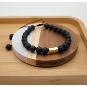 Volcanic Lava Rock Bead Bracelet